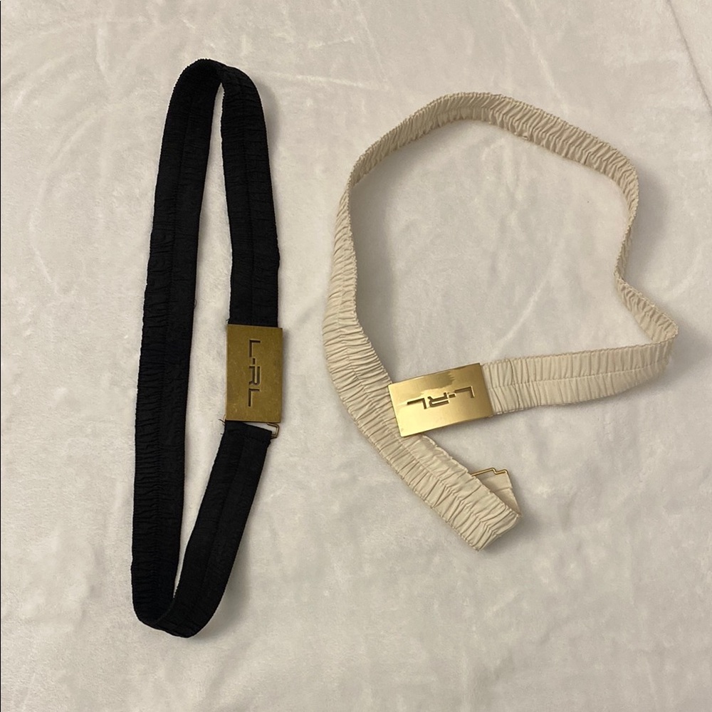 Lauren Ralph Lauren Black and Cream Women's Belts